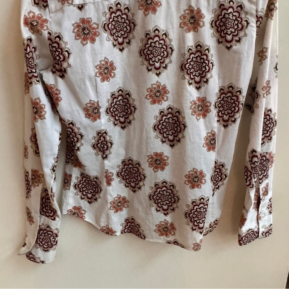 Central Park Floral Print Long Sleeve Collared Button Up Womens Size M - Picture 7 of 11